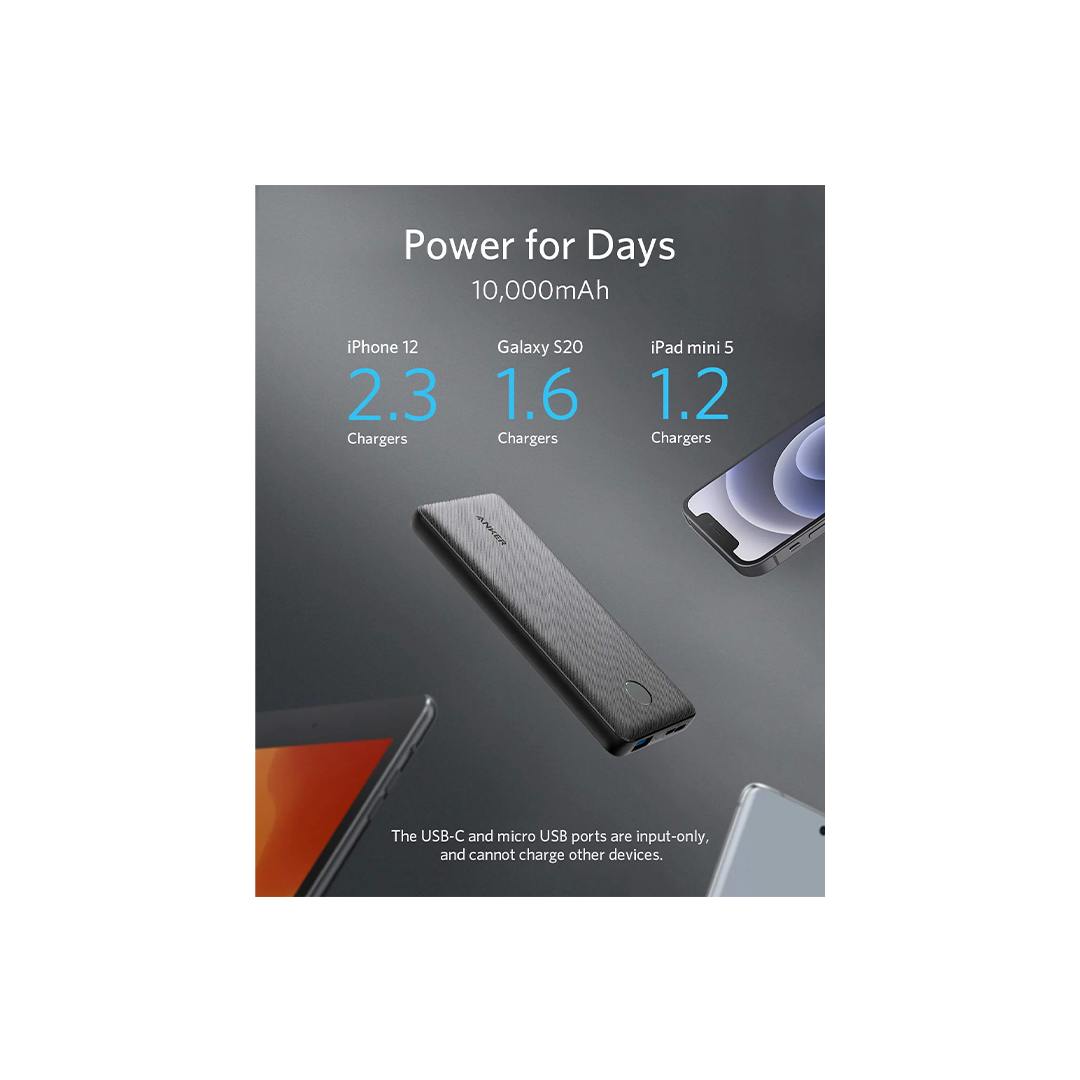 Anker PowerCore Slim Power Bank 10000mAh - Black in Qatar Anker PowerCore Slim Power Bank 10000mAh - Black in Qatar